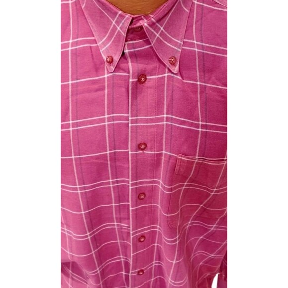 Carraig Donn Ireland Men's Button Down Shirt Fire Brick Red 100% Cotton Size L - Picture 2 of 9